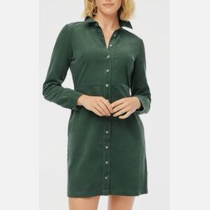 J. Crew Factory Deep Green Button-Up Dress